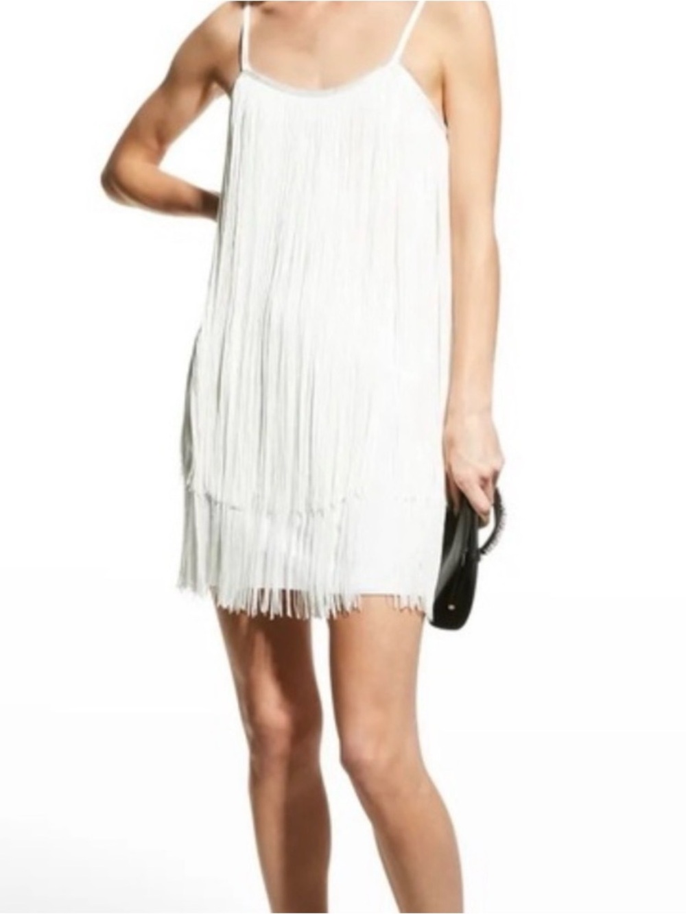 Aidan Mattox White fringe Dress NWT Size 0